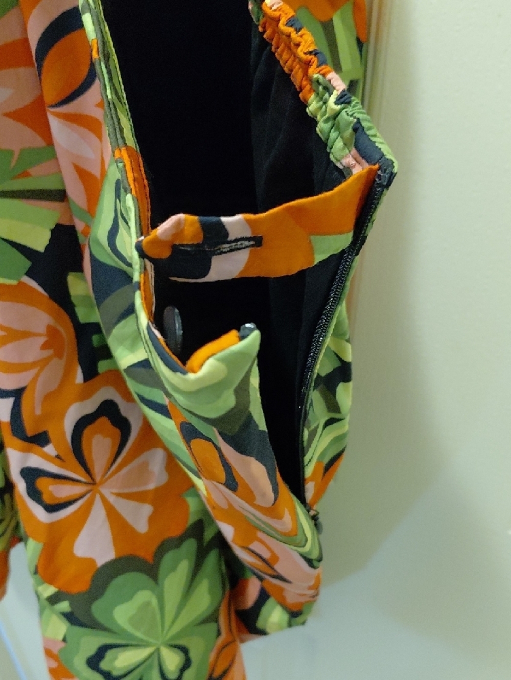 Talbots Green Orange Pink Floral A-Line Skirt - Picture 5 of 6